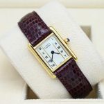 Cartier Tank Vermeil 366001 (Onbekend (willekeurig serienummer)) - Wit wijzerplaat 20mm Zilver (1/8)