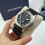 Panerai Luminor Submersible 1950 3 Days Automatic PAM02305 (2023) - Zwart wijzerplaat 47mm Titanium (7/8)