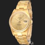 Rolex Oyster Perpetual Date 15238 (2005) - 34 mm Yellow Gold case (1/8)