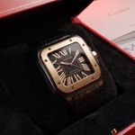 Cartier Santos 100 W2020009 (Unknown (random serial)) - Black dial 38 mm Gold/Steel case (5/5)