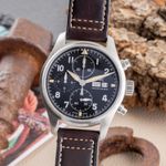 IWC Pilot Spitfire Chronograph IW387903 (2020) - Zwart wijzerplaat 41mm Staal (1/8)