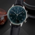 IWC Portuguese Chronograph IW371615 (Unknown (random serial)) - Green dial 41 mm Steel case (3/8)