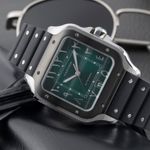 Cartier Santos WSSA0055 (2024) - Green dial 40 mm Steel case (2/8)