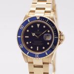 Rolex Submariner Date 16618 (1991) - Blue dial 40 mm Yellow Gold case (3/8)