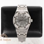 Audemars Piguet Royal Oak Selfwinding 15551ST.ZZ.1356ST.03 (2022) - Grijs wijzerplaat 37mm Staal (1/6)