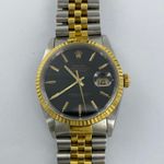 Rolex Datejust 36 - (Unknown (random serial)) - Black dial 36 mm Gold/Steel case (4/5)