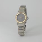 Cartier Santos 0907 (1990) - Grey dial 25 mm Gold/Steel case (1/8)