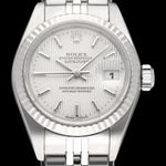 Rolex Lady-Datejust 79174 (2004) - Zilver wijzerplaat 26mm Staal (1/8)