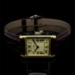 Cartier Tank Vermeil Cartier Tank Vermeil SM (Unknown (random serial)) - Yellow dial 28 mm Silver case (7/8)