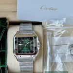 Cartier Santos WSSA0061 (2025) - Green dial 35 mm Steel case (7/7)
