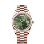 Rolex Day-Date 40 228345RBR (2024) - Green dial 40 mm Rose Gold case (1/8)