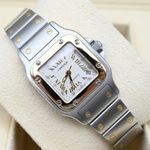 Cartier Santos Galbée 2423 (Unknown (random serial)) - White dial 24 mm Gold/Steel case (1/7)