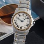 Cartier Santos W20036R3 (1995) - Wit wijzerplaat 33mm Goud/Staal (1/8)