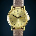 Omega Genève 166.0117 (1974) - Gold dial 35 mm Gold/Steel case (1/8)