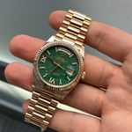Rolex Day-Date 36 128235 (2023) - Green dial 36 mm Rose Gold case (1/7)