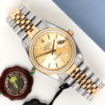 Rolex Datejust 36 16233 (1995) - Champagne wijzerplaat 36mm Goud/Staal (1/8)