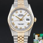 Rolex Datejust 36 16233 (1998) - White dial 36 mm Gold/Steel case (1/8)