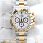 Rolex Daytona 16523 (Unknown (random serial)) - White dial 40 mm Gold/Steel case (6/8)