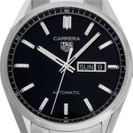 TAG Heuer Carrera Calibre 5 WBN2010.BA0640 (2023) - Zwart wijzerplaat 41mm Staal (1/7)