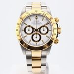 Rolex Daytona 16523 (2000) - Wit wijzerplaat 40mm Goud/Staal (1/2)