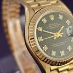 Rolex Lady-Datejust 69178 (1991) - Black dial 26 mm Yellow Gold case (2/6)