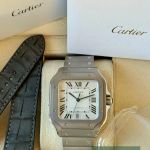 Cartier Santos WSSA0089 (2026) - White dial 39 mm Titanium case (7/7)