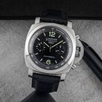 Panerai Luminor 1950 3 Days Chrono Flyback PAM00212 (Unknown (random serial)) - Black dial 44 mm Steel case (1/8)