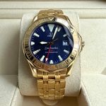 Omega Seamaster Diver 300 M 2134.80.00 (2001) - Blauw wijzerplaat 41mm Geelgoud (1/7)