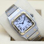 Cartier Santos 2961 (Onbekend (willekeurig serienummer)) - Wit wijzerplaat 29mm Goud/Staal (1/8)