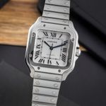 Cartier Santos WSSA0029 (Unknown (random serial)) - Silver dial 35 mm Steel case (3/8)