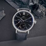 IWC Portofino Hand-Wound IW510102 (Unknown (random serial)) - Black dial 45 mm Steel case (1/8)