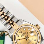 Rolex Lady-Datejust 69173 (1989) - Champagne dial 26 mm Gold/Steel case (3/8)
