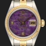 Rolex Lady-Datejust 69173 (1999) - Paars wijzerplaat 26mm Goud/Staal (2/8)