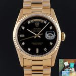 Rolex Day-Date 36 18238 (1989) - Zwart wijzerplaat 36mm Geelgoud (1/8)