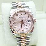 Rolex Datejust 36 116231 (2010) - Pink dial 36 mm Gold/Steel case (3/8)