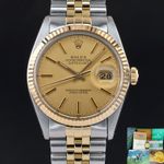 Rolex Datejust 36 16013 (1982) - Champagne wijzerplaat 36mm Goud/Staal (1/8)