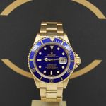 Rolex Submariner Date 16618 (2001) - Paars wijzerplaat 40mm Geelgoud (1/6)