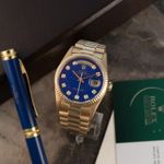 Rolex Day-Date 36 18238 (1989) - Blue dial 36 mm Yellow Gold case (3/8)