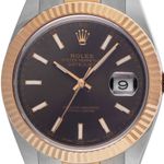 Rolex Datejust 41 126331 (2016) - Brown dial 41 mm Gold/Steel case (1/8)