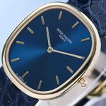 Patek Philippe Golden Ellipse 3738/100 (1992) - Blauw wijzerplaat 35mm Geelgoud (3/8)