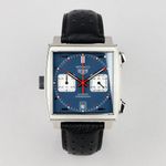 TAG Heuer Monaco Calibre 11 CAW211P (2025) - Blauw wijzerplaat 39mm Staal (1/8)