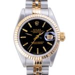 Rolex Lady-Datejust 69173 (1991) - Black dial 26 mm Gold/Steel case (3/8)