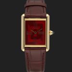 Cartier Tank Louis Cartier WGTA0093 (2022) - Red dial 26 mm Yellow Gold case (3/8)