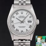 Rolex Datejust 36 16220 (1997) - White dial 36 mm Steel case (1/8)