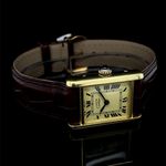 Cartier Tank Vermeil Cartier Tank Vermeil SM (Unknown (random serial)) - Yellow dial 28 mm Silver case (8/8)