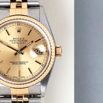 Rolex Datejust 36 16233 (2003) - Champagne wijzerplaat 36mm Goud/Staal (5/8)