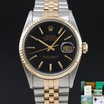 Rolex Datejust 36 16233 (1994) - Black dial 36 mm Gold/Steel case (1/4)