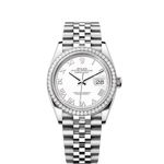 Rolex Datejust 36 126284RBR (2024) - Wit wijzerplaat 36mm Staal (1/1)