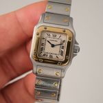 Cartier Santos Galbée 1567 (2000) - Champagne dial 35 mm Gold/Steel case (8/8)