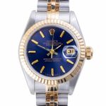 Rolex Lady-Datejust 69173 (1987) - Blauw wijzerplaat 26mm Goud/Staal (3/8)
